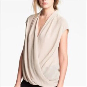 Helmut Lang pink blush drape blouse